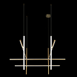 Люстра с 8-ю пересекающимися цилиндрическими плафонами на тонких тросах Trumpet tube варинант исполнения - 5 | Loft Concept в Твери