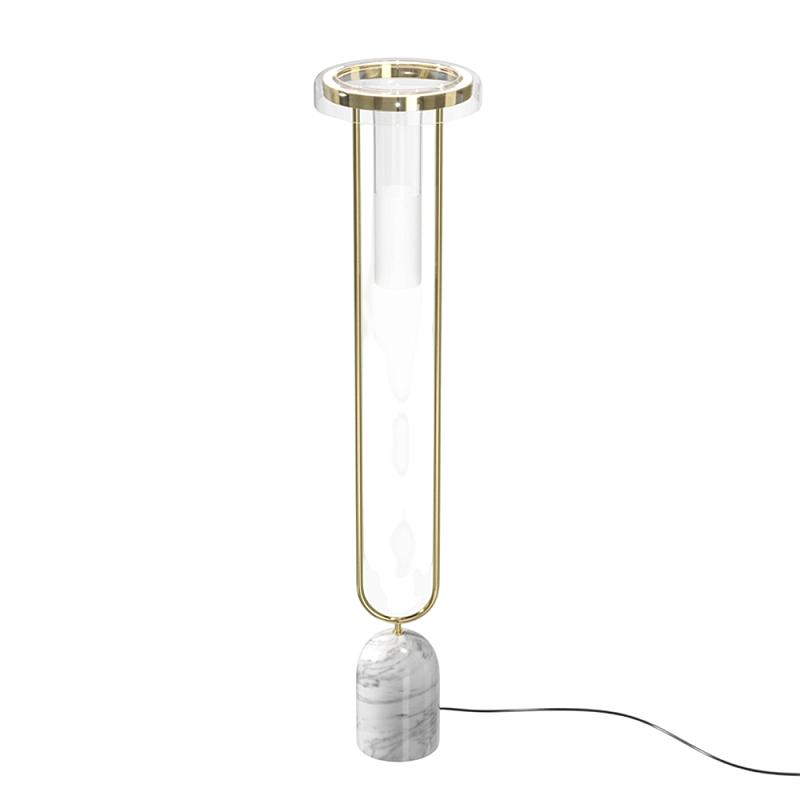 Напольный торшер светодионый Ikebana 3000К 24Вт Латунь Прозрачный в Твери | Loft Concept 