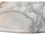 Столик журнальный с круглой мраморной столешницей на трех опорах Marble Stone Drawing варинант исполнения - 4 | Loft Concept в Твери