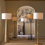 Торшер с фактурным массивным корпусом и тканевым цилиндрическим абажуром Textured Monolith варинант исполнения - 5 | Loft Concept в Твери