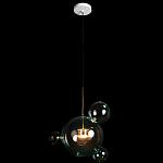 Подвесной светильник с прозрачными бирюзовыми стеклянными шарами и золотыми деталями Диаметр 43 Giopato & Coombes варинант исполнения - 2 | Loft Concept в Твери