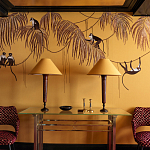 Обои с вышивкой ручной работы Étienne Original colourway on wool sateen варинант исполнения - 4 | Loft Concept в Твери