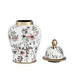 Ваза с нежным цветочным узором в пастельных тонах и крышкой с золотым акцентом Chinoiserie Ceramics варинант исполнения - 2 | Loft Concept в Твери