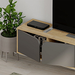 ТВ-тумба подвесная цвета древесины с 4-мя темно-серыми дверцами SPARK TV STAND OAK ANTHRACITE варинант исполнения - 4 | Loft Concept в Твери