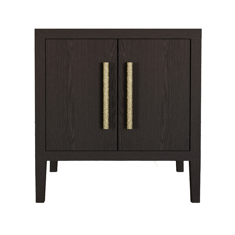 Тумбочка Primo с дверцами шпон темный орех Темный дуб Золотой в Твери | Loft Concept 