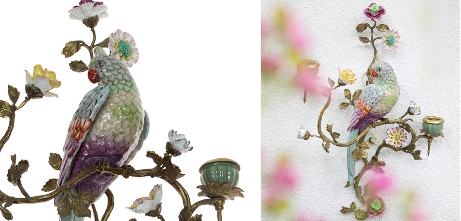 Подсвечник настенный Colorful Flowers and Parrot R Подсвечник настенный Colorful Flowers and Parrot R - Loft-Concept в Твери