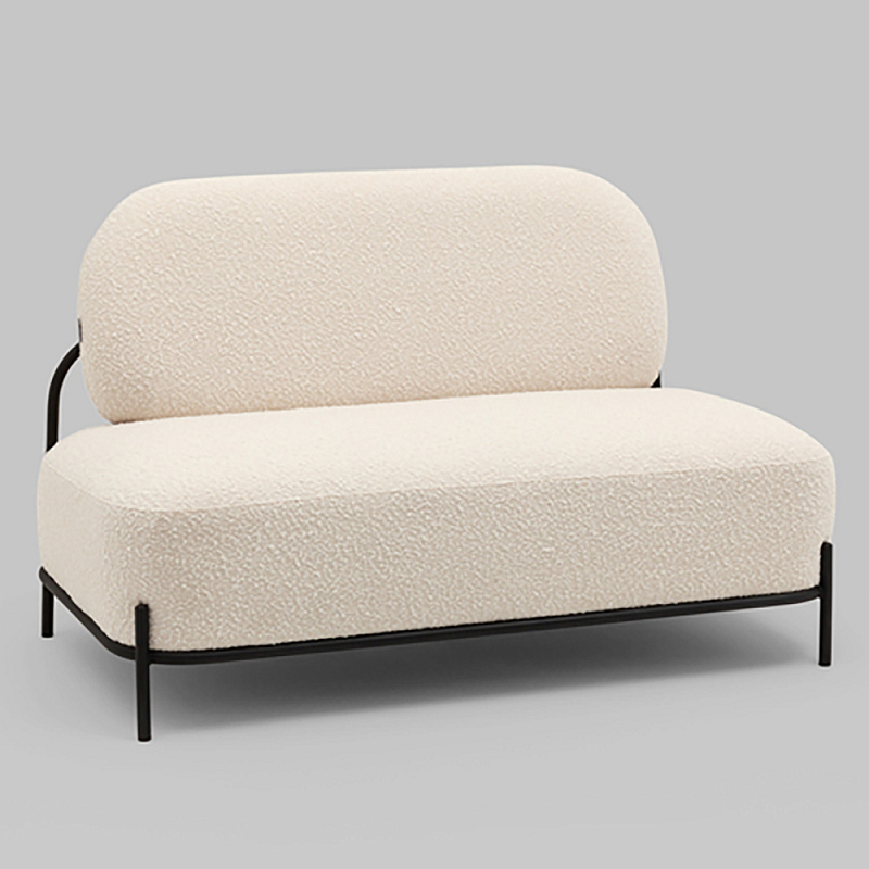 Диван Стоун ткань букле молочный Молочный Черный в Твери | Loft Concept 