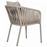 Стул серо-бежевый с декоративным плетением на спинке и подлокотниках Chair Weave варинант исполнения - 3 | Loft Concept в Твери