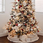 Заснеженная Новогодняя Ель с золотыми листьями и цветами в комплекте варинант исполнения - 3 | Loft Concept в Твери