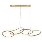 Люстра подвесная с 4-мя асимметричными кольцами золотого цвета Ring Horizontal варинант исполнения - 1 | Loft Concept в Твери