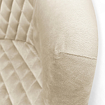 Барный стул со спинкой и подлокотниками на 4-х деревянных ножках Кремовый Велюр Ava Charm варинант исполнения - 4 | Loft Concept в Твери