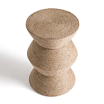 Приставной стол с отделкой из джута Juti D30 см варинант исполнения - 3 | Loft Concept в Твери