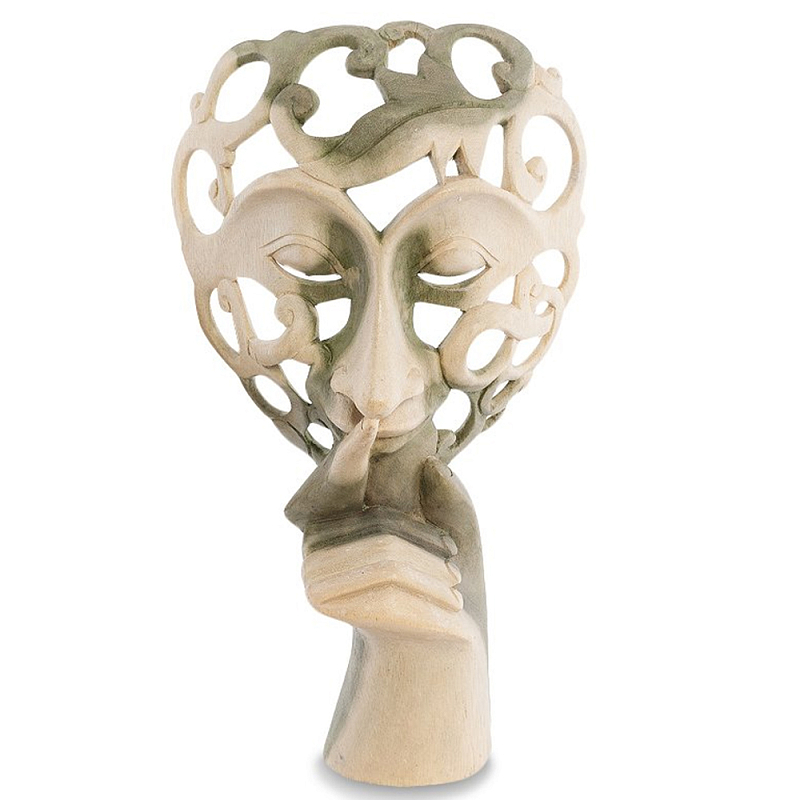 Маска ручной работы деревянная резная Beauty Mask Бежевый в Твери | Loft Concept 