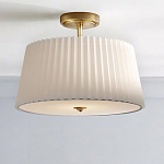 Потолочный светильник с белым плиссированным абажуром Ganglion варинант исполнения - 2 | Loft Concept в Твери
