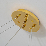 Люстра подвесная с золотистыми ветками и стеклянными подвесками в виде листьев Длина 130 см FAIRYTREE Light варинант исполнения - 2 | Loft Concept в Твери