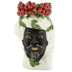 Ваза VASE STRAWBERRIES HEAD MAN BIG White