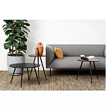 Кофейный столик с круглой столешницей на 3-х черных ножках Laconic Stylish Design варинант исполнения - 2 | Loft Concept в Твери