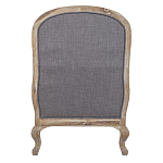 Кресло с пуфом с мягкой обивкой из льна Edward Armchair grey варинант исполнения - 3 | Loft Concept в Твери