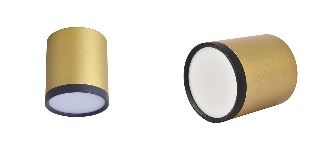 Золотой спот с черным кольцом Calma 7 см - Loft-Concept в Твери