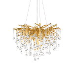 Люстра подвесная с прозрачными стеклянными подвесками в форме капель Диаметр 60 см Droplet Chandelier варинант исполнения - 6 | Loft Concept в Твери