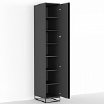 Шкаф-пенал с зеркальной дверцей и фасадом цвета графит Strict Lines варинант исполнения - 3 | Loft Concept в Твери