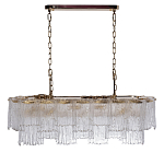 Люстра подвесная прямоугольная из рифленого стекла Fluted Glass Chandelier варинант исполнения - 2 | Loft Concept в Твери