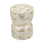 Приставной столик с мозаичным рисунком из раковин устриц Bone Inlay варинант исполнения - 4 | Loft Concept в Твери