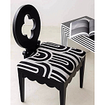 Дизайнерский стул с круглой деревянной спинкой Black and White Clover варинант исполнения - 7 | Loft Concept в Твери