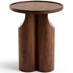 Круглый приставной стол из массива ореха Balu Wooden Side Table варинант исполнения - 2 | Loft Concept в Твери