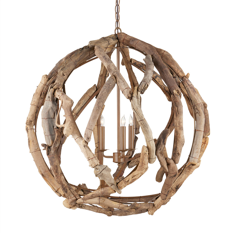 Люстра круглая в виде веток деревьев Natural Driftwood Бежевый Люстра круглая в виде веток деревьев Natural Driftwood Бежевый в Твери | Loft Concept