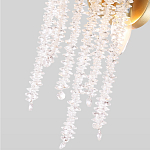 Бра с хрустальными прозрачными подвесками и круглым основанием золотого цвета FAIRYTREE Light варинант исполнения - 4 | Loft Concept в Твери