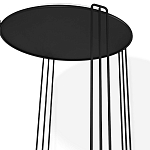 Стол журнальный круглый с серой столешницей из стекла на 4-х черных ножках Gray and Gold Marble варинант исполнения - 3 | Loft Concept в Твери