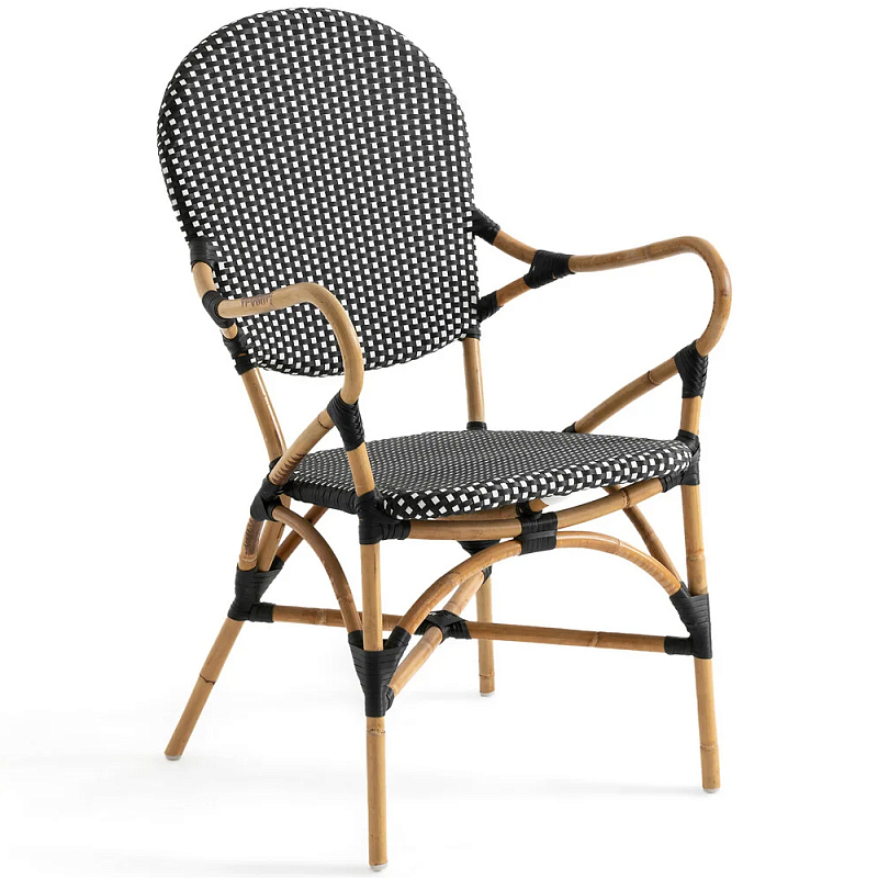 Кресло плетеное из ротанга Ronald Black White Rattan Chair Коричневый Черно-белый Кресло плетеное из ротанга Ronald Black White Rattan Chair Коричневый Черно-белый в Твери | Loft Concept
