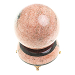 Шар декоративный на подставке из натуральных камней Змеевик и Мрамор Розовый Natural Stone Spheres 10.5 см варинант исполнения - 1 | Loft Concept в Твери