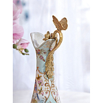 Кувшин с цветочным рисунком и бронзовой ручкой Blue Garden варинант исполнения - 5 | Loft Concept в Твери