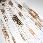 Люстра с прямоугольными плафонами из хрусталя Esme Rectangular Crystal Gold Chandelier варинант исполнения - 3 | Loft Concept в Твери