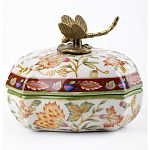 Фарфоровая шкатулка с бронзовой стрекозой Eden Garden варинант исполнения - 2 | Loft Concept в Твери