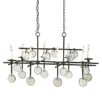 Люстра подвесная с 8-ю лампами и стеклянными круглыми подвесками Currey & Company варинант исполнения - 1 | Loft Concept в Твери