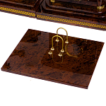 Настольный письменный набор с часами и визитницами из природного камня обсидиана Royal Present варинант исполнения - 2 | Loft Concept в Твери