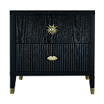 Тумба прикроватная с двумя ящиками Elsa Dreams Black варинант исполнения - 5 | Loft Concept в Твери