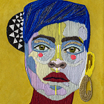 Картина с вышивкой Портрет wall panel People with the yellow ear 1 варинант исполнения - 1 | Loft Concept в Твери