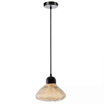 Подвесной светильник с янтарным фактурным плафоном Lamp with Frozen Glass Effect варинант исполнения - 3 | Loft Concept в Твери