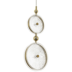 Подвесной светильник с круглым плафоном из рельефного стекла Peony Glass Brass Hanging Lamp варинант исполнения - 1 | Loft Concept в Твери