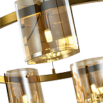 Люстра светодиодная с 8-ю цилиндрическими плафонами янтарного цвета из стекла и стали Andrea Сhandelier Amber варинант исполнения - 4 | Loft Concept в Твери