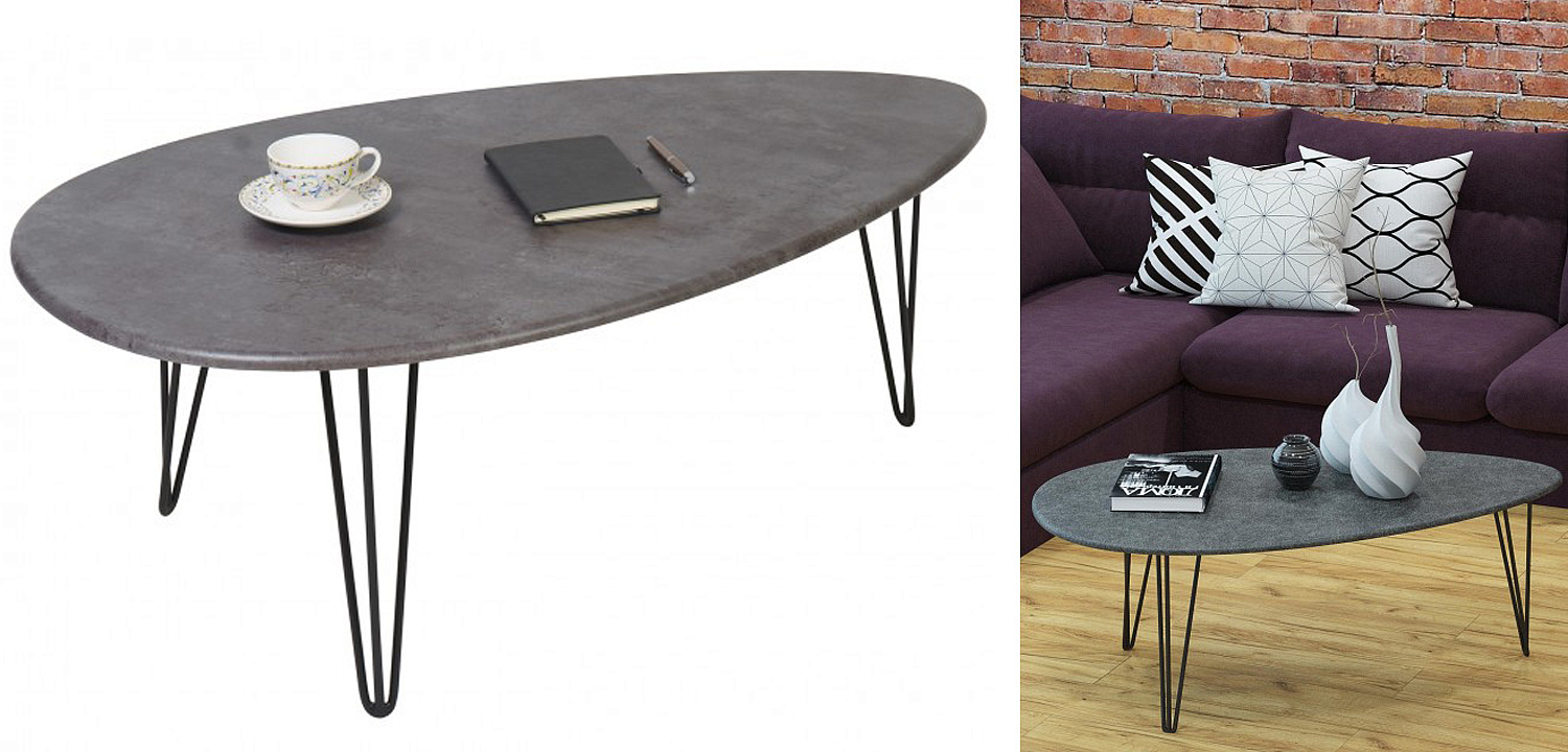 Кофейный стол Dorian Coffee Table gray Кофейный стол Dorian Coffee Table gray - Loft-Concept в Твери