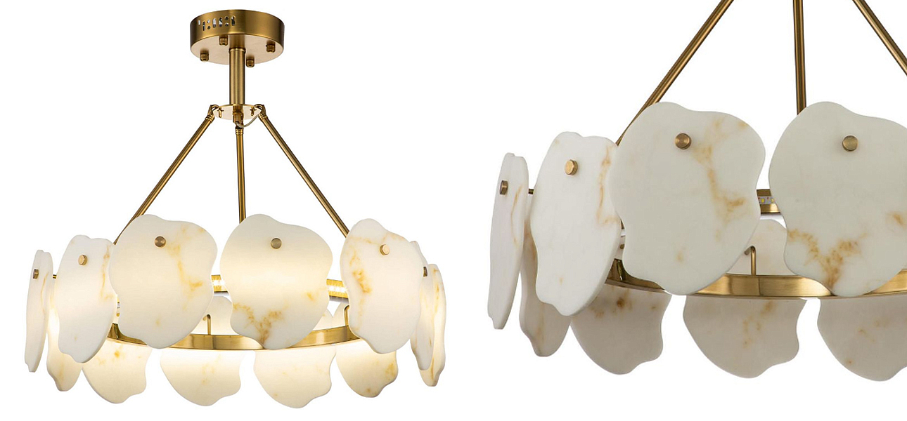 Люстра Мрамор Lucretia Marble Round Chandelier 60 см Люстра Мрамор Lucretia Marble Round Chandelier 60 см - Loft-Concept в Твери