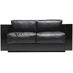 Дизайнерский кожаный диван черный Poltronova Saratoga Sofa варинант исполнения - 1 | Loft Concept в Твери