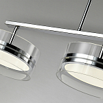 Люстра светодиодная с 4-мя круглыми прозрачными плафонами цилиндрической формы из акрила и стекла с пультом для регулировки света Glass Lamp Chromium варинант исполнения - 3 | Loft Concept в Твери