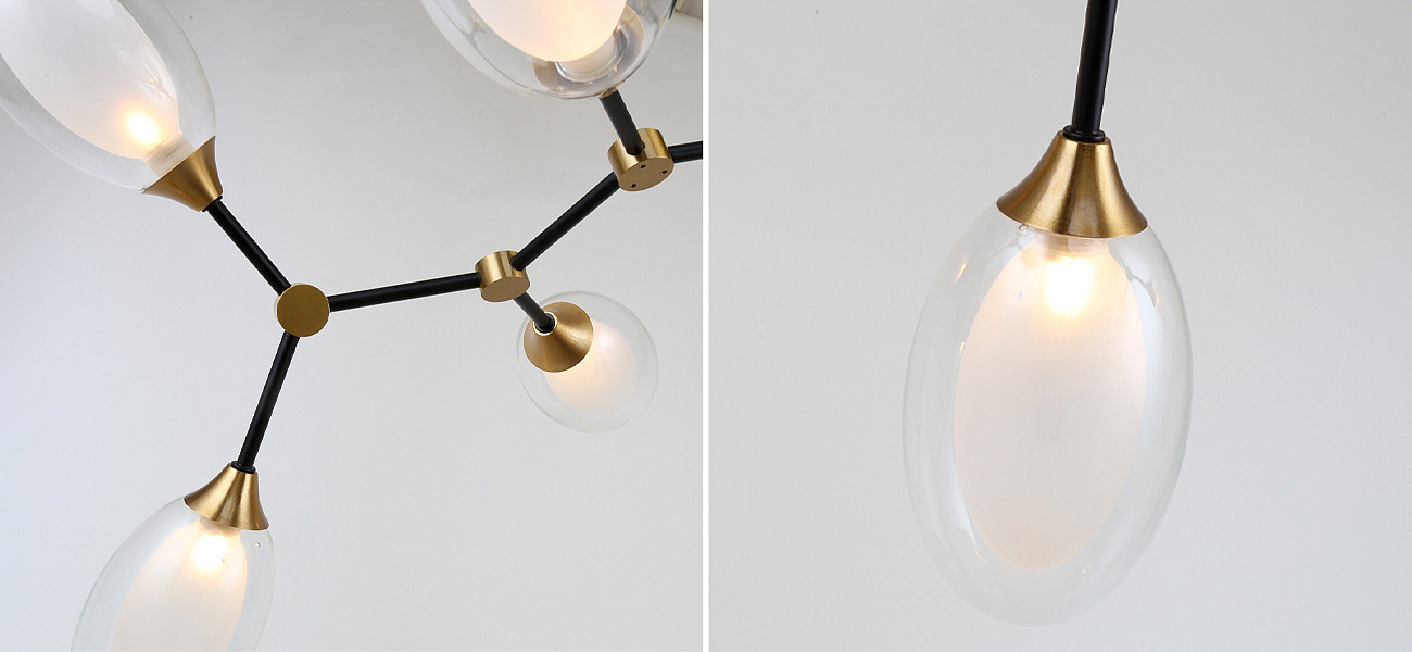 Люстра с плафонами из двойного стекла BUBBLE CHANDELIER Люстра с плафонами из двойного стекла BUBBLE CHANDELIER - Loft-Concept в Твери