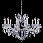 Люстра подвесная с 12-ю лампочками и прозрачными хрустальными подвесками на хромированном основании Crystal lamps варинант исполнения - 1 | Loft Concept в Твери